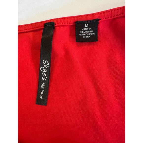 Boho Holiday Fringe Top Red Crochet Trim Cozy Chic Giftable Style Women’s M - Picture 5 of 5